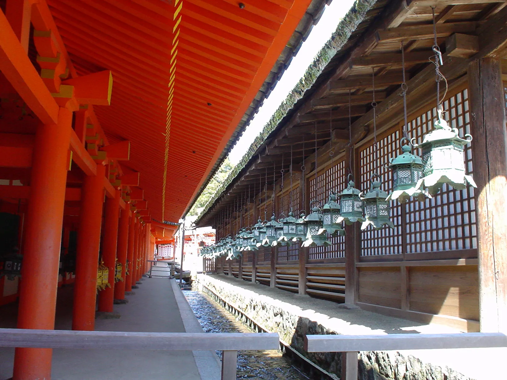 Stone lanterns on the path to Kasuga-taisha shrine in Nara